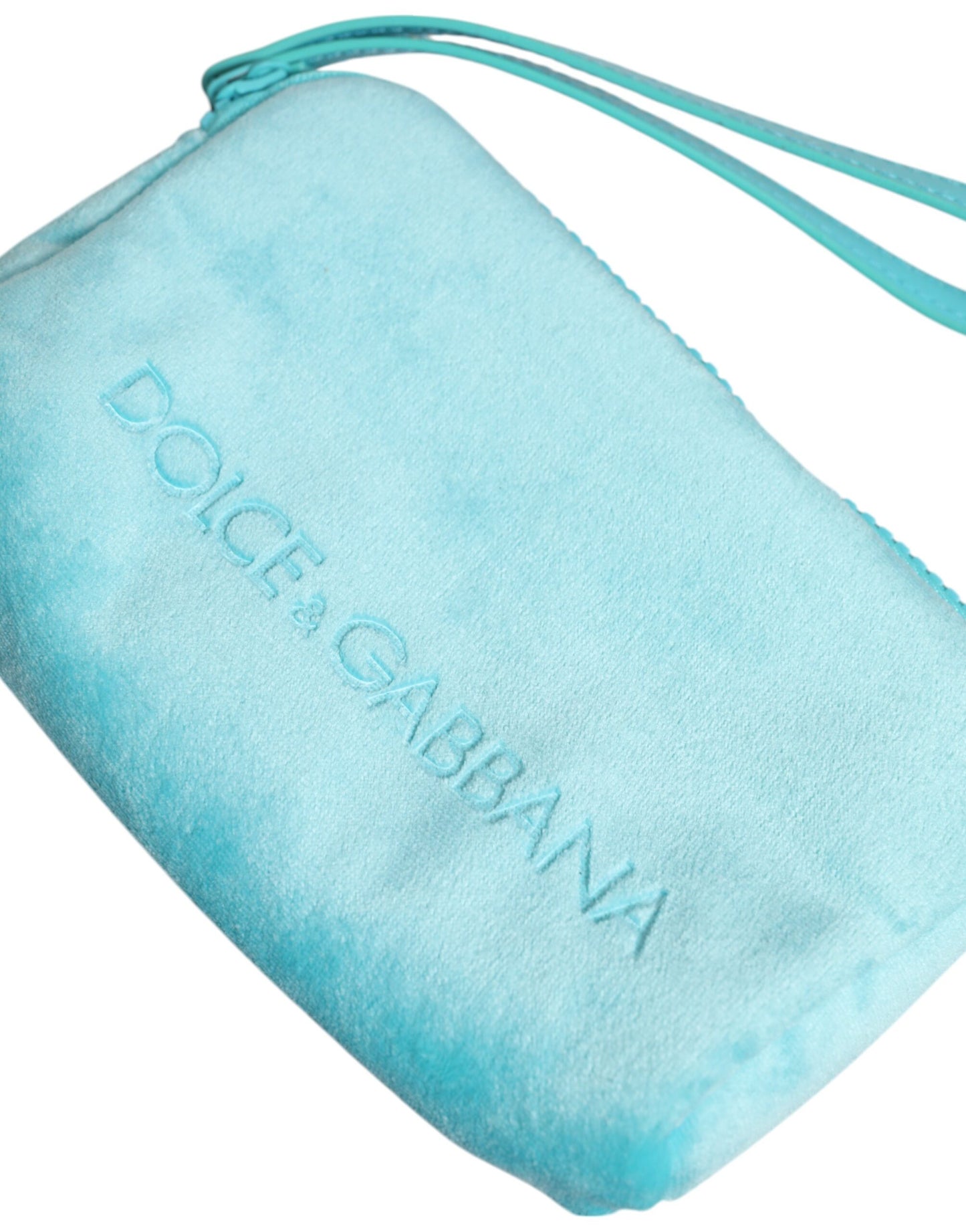Dolce & Gabbana Light Blue Solid Logo Clutch Sunglasses Holder Pouch Bag