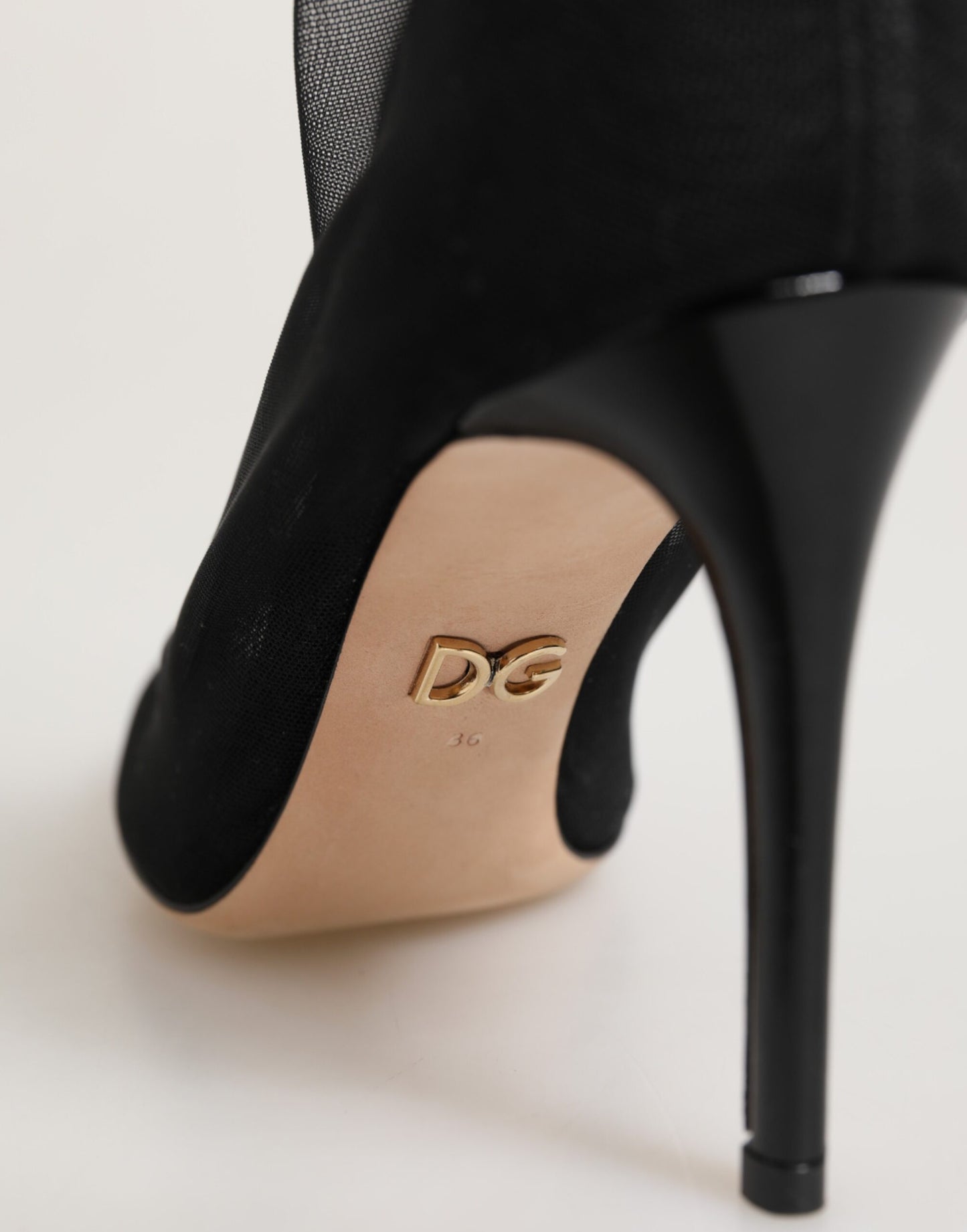 Dolce & Gabbana Black Nylon Stretch Mesh Sock Boots Shoes