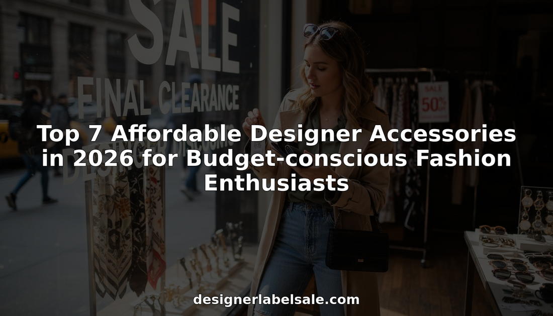 Woman browsing affordable designer accessories in boutique