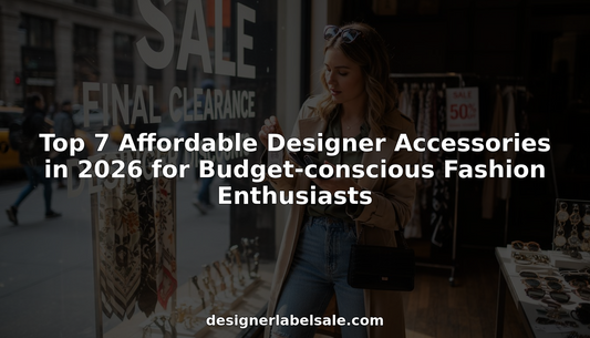 Woman browsing affordable designer accessories in boutique