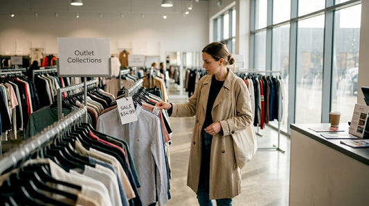Woman shopping in fashion outlet store