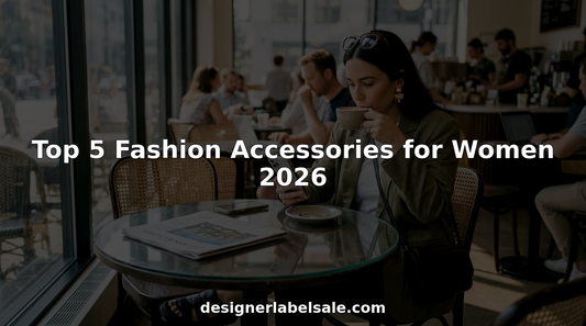 Woman wearing 2026 fashion accessories in coffee shop