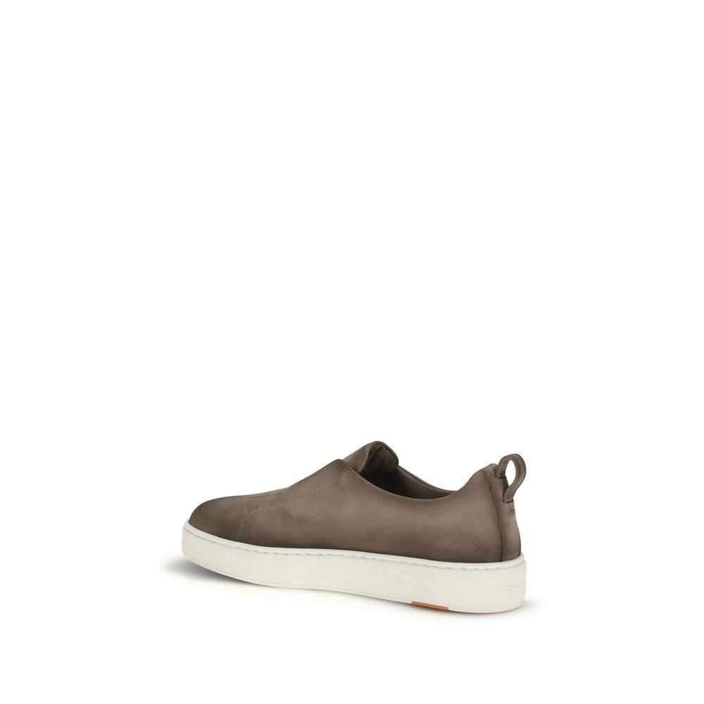 Santoni Beige Rubber Low Top Sneakers