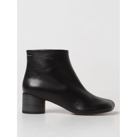 MM6 Maison Margiela Black Leather Ankle Boots