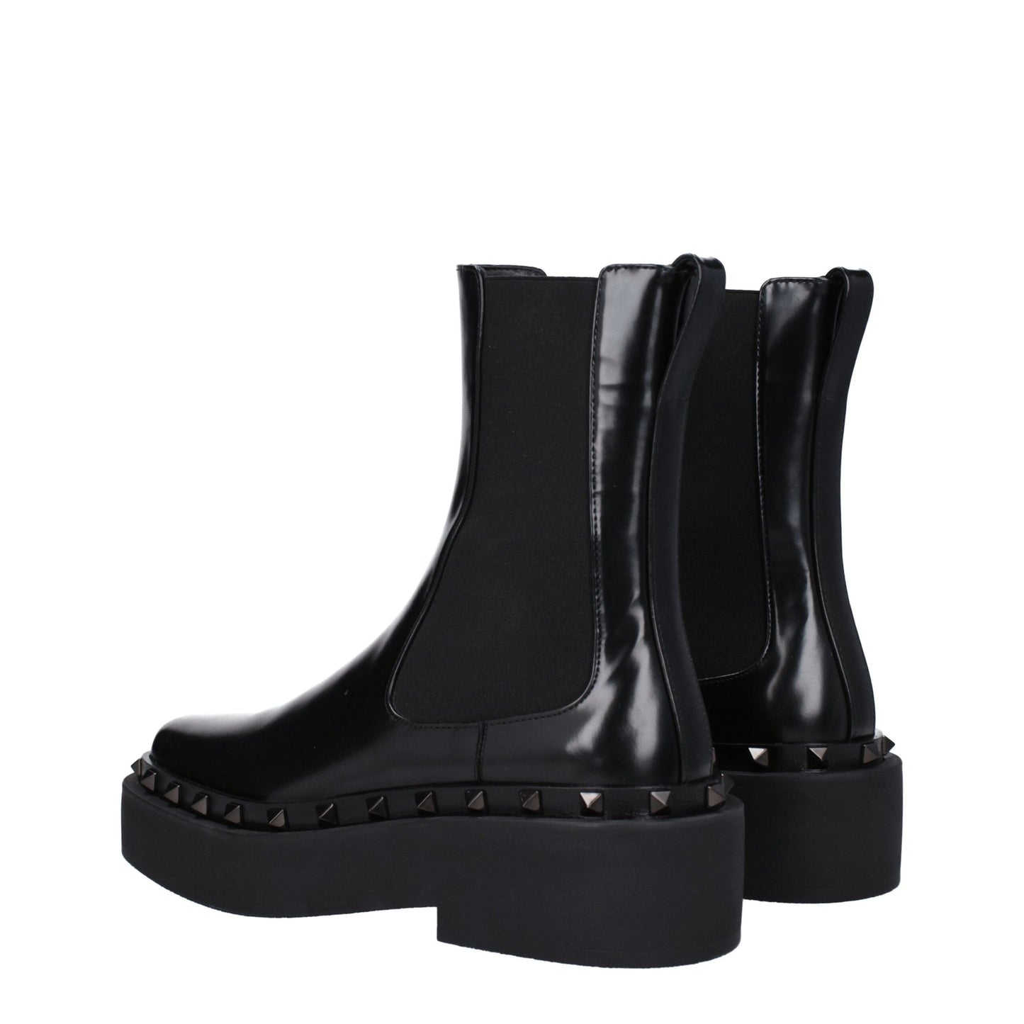 Valentino Garavani Black Leather Ankle Boots