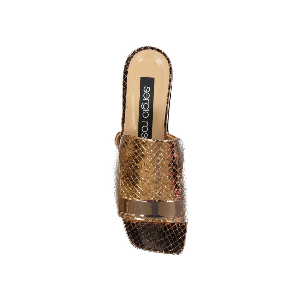 Sergio Rossi Rose Gold Calfskin Sandals