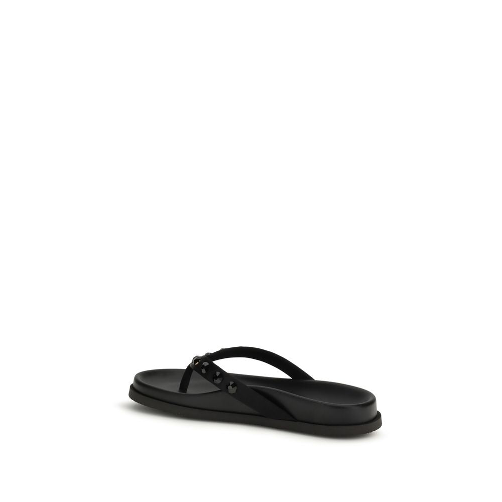Pedro García Black Rubber Flip-Flop Sandals