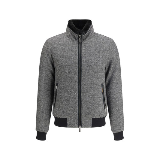 MooRER Gray Cashmere Bomber