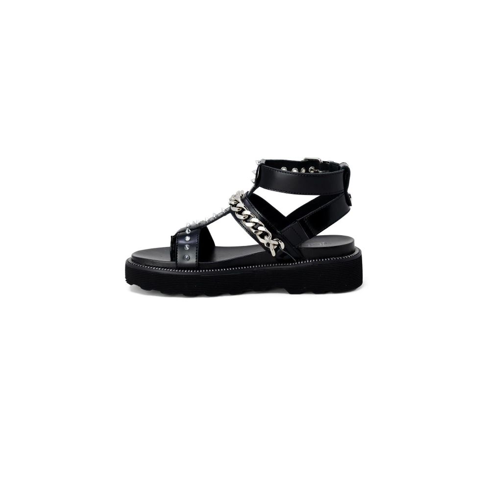 Cult Black Leather Platform Sandals