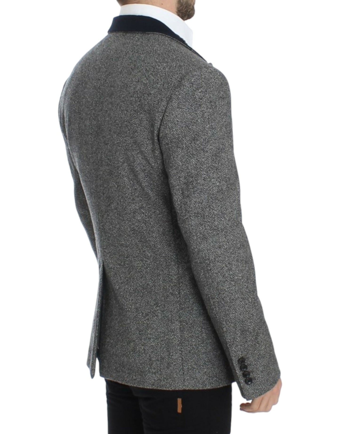 Dolce & Gabbana Elegant Gray Wool Slim Fit Blazer Jacket