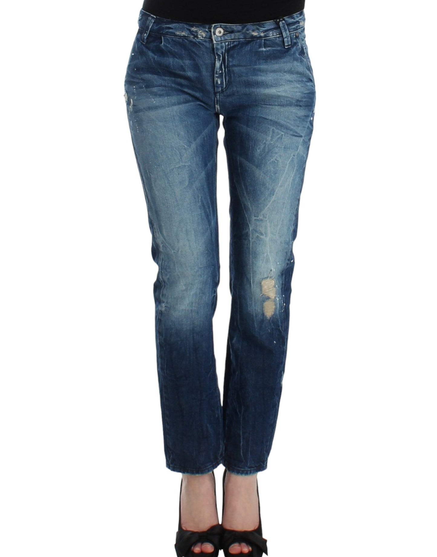 Costume National Chic Distressed Boyfriend Jeans