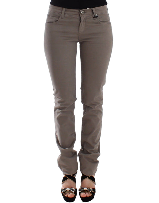 Ermanno Scervino Chic Taupe Skinny Jeans for Elevated Style