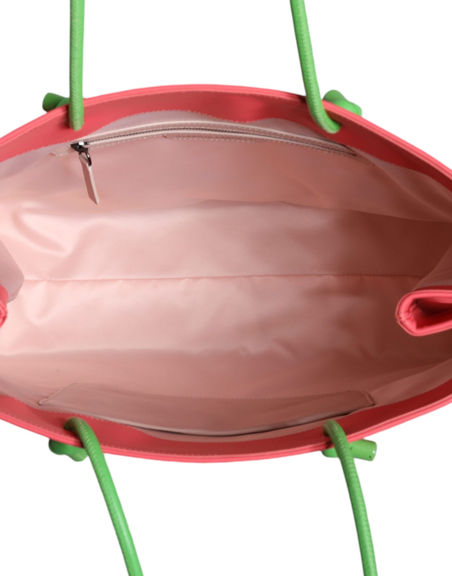 Luxury Italian pink leather tote bag Alberta Ferretti design