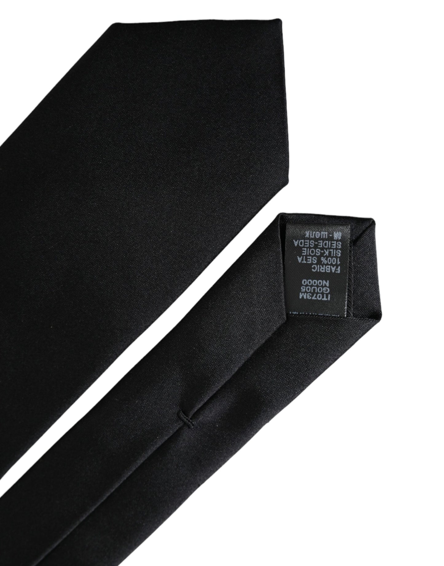 Dolce & Gabbana Black Solid Silk Adjustable Tie Men