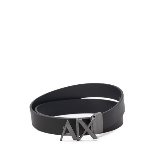 Armani Exchange Black Leather Regular Belt