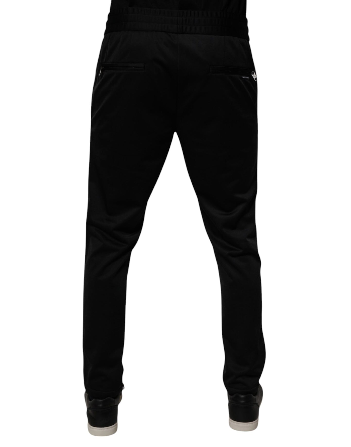 Dolce & Gabbana Black Polyester Men Jogger Sweatpants Pants