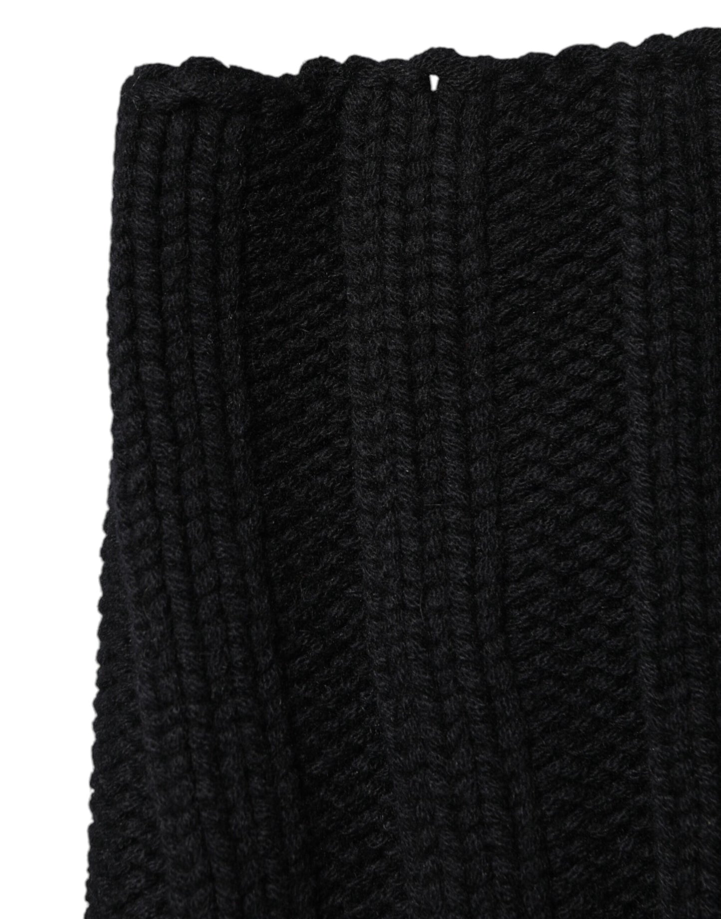 Dolce & Gabbana Black Cashmere Knitted Neck Warmer Foulard Scarf