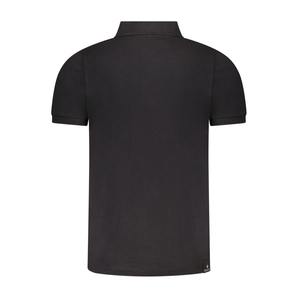 Accademia Militare Black Cotton Men Polo-Shirt