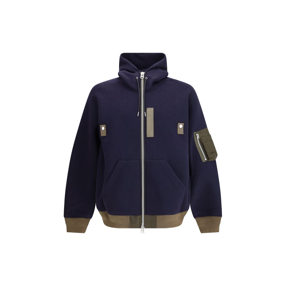 Sacai Blue Cotton Hoodie