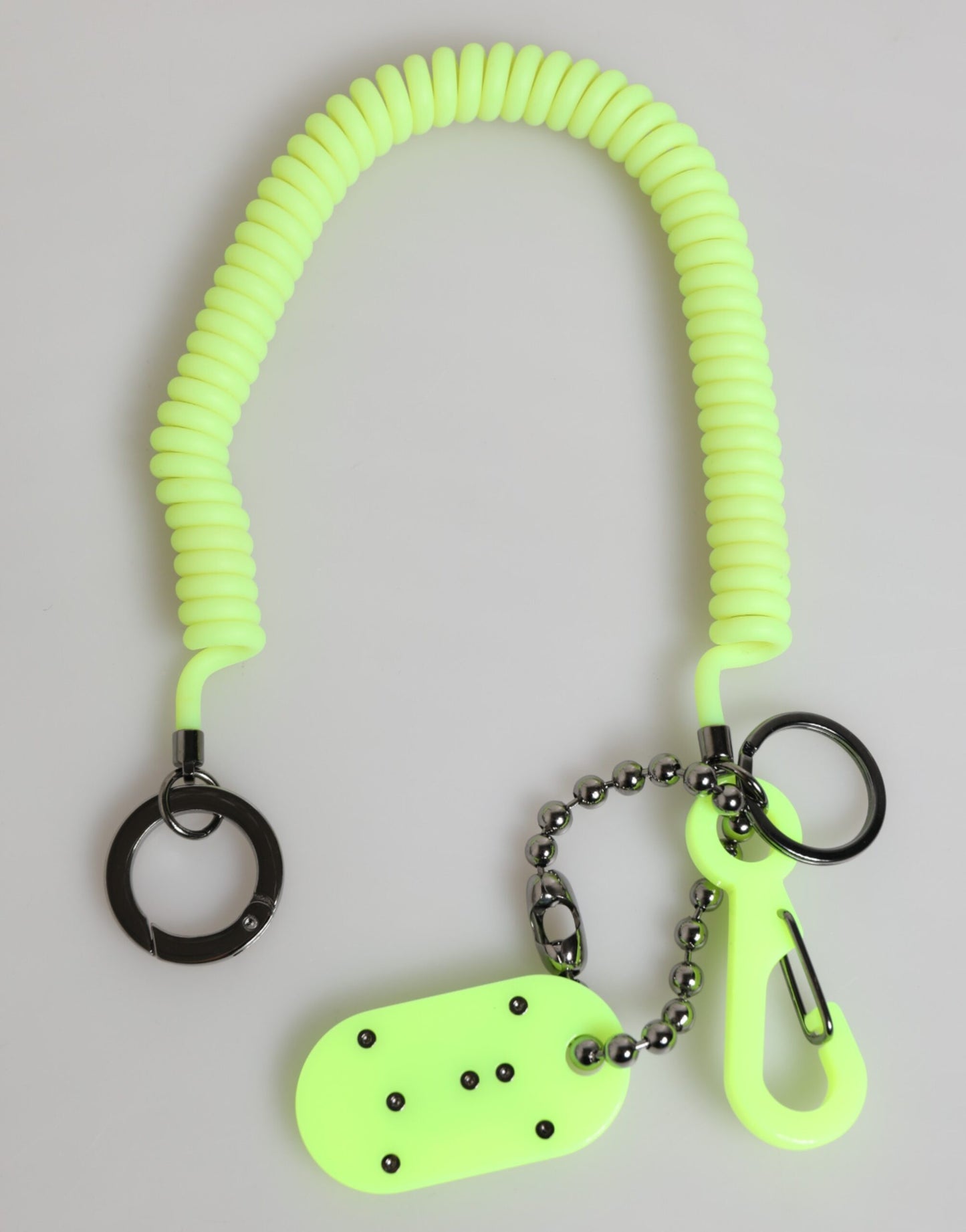 Dolce & Gabbana Green Springy Key Holder DG Logo Men's Keychain