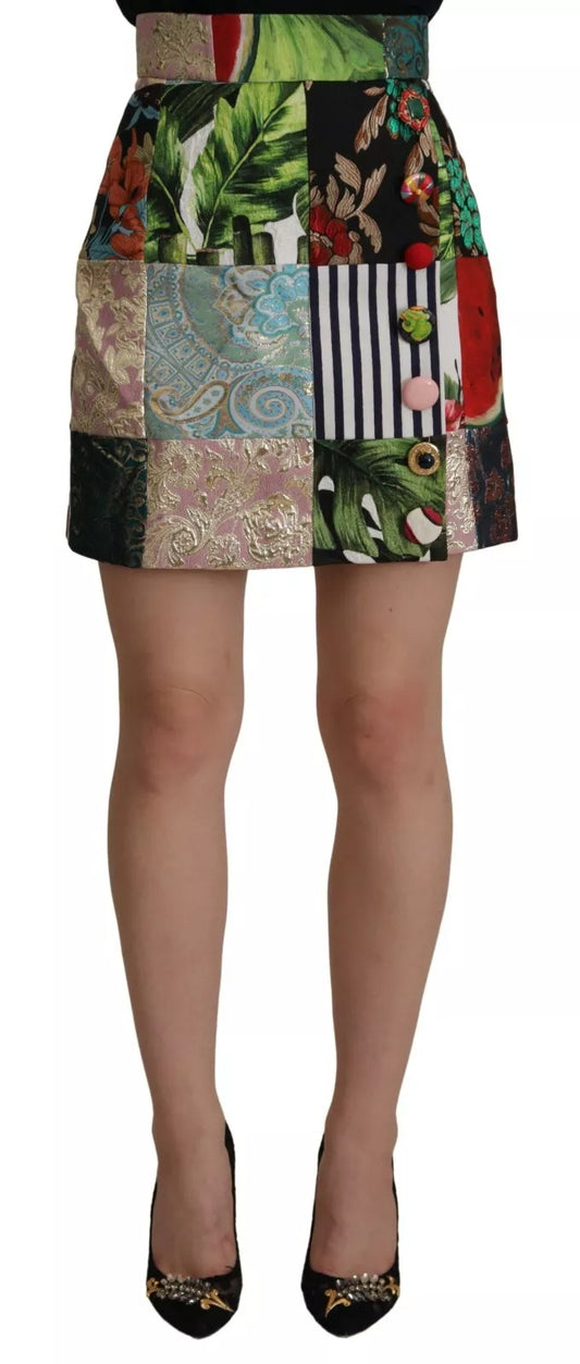 Dolce & Gabbana Multicolor Patchwork A-line Polyester Skirt