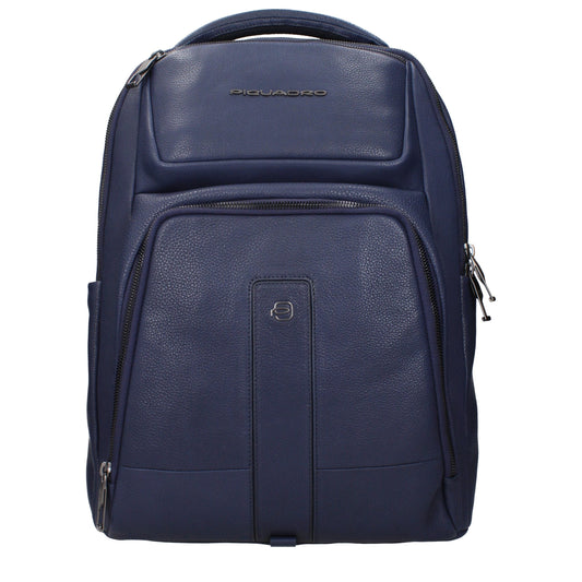 Piquadro Blue Leather Backpack