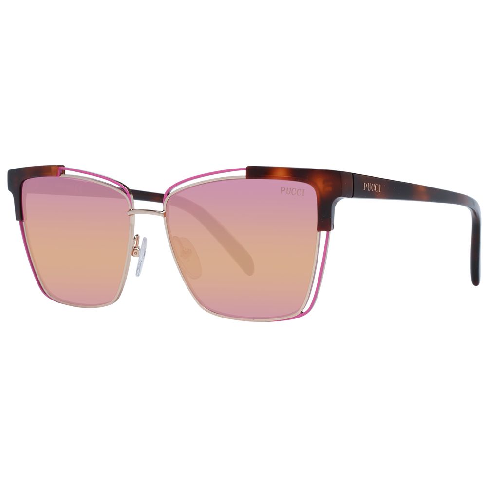 Emilio Pucci Brown Acetate & Metal Sunglasses