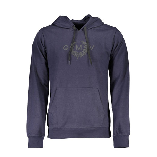Gianmarco Venturi Blue Cotton Men Hoodie