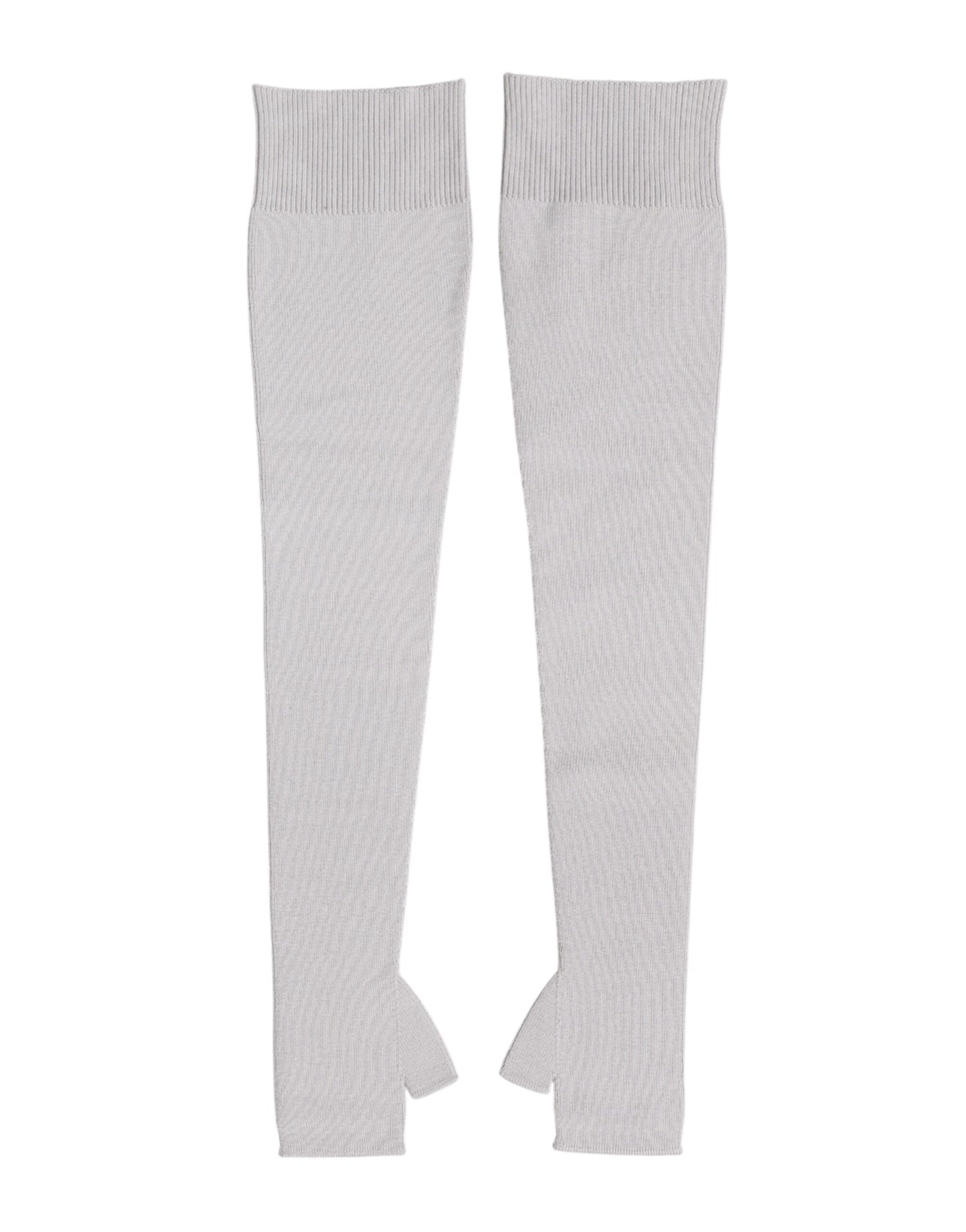 Dolce & Gabbana Gray Virgin Wool Knitted Fingerless Men Gloves