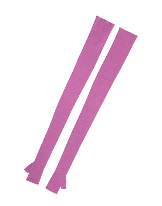 Dolce & Gabbana Pink Wool Fingerless Elbow Length Mitten Gloves