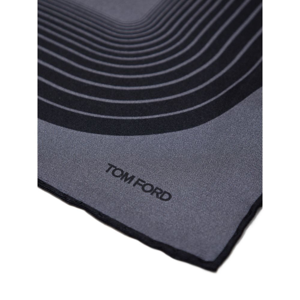 Tom Ford Gray Silk Pocket Square