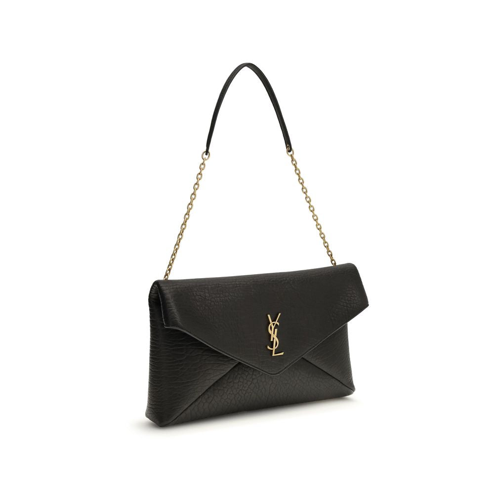 Saint Laurent Black Lamb Ovis Aries Aries Clutch Bag