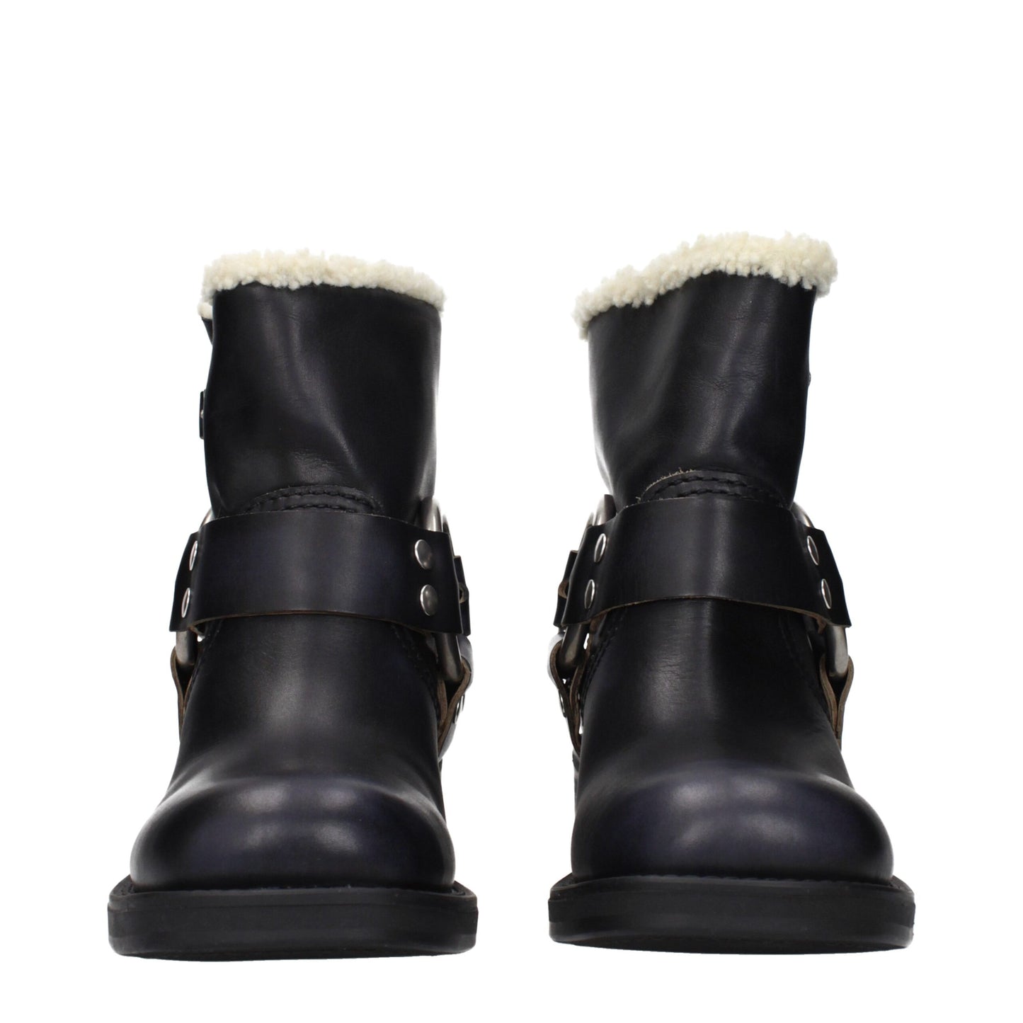 Miu Miu Black Leather Ankle Boots