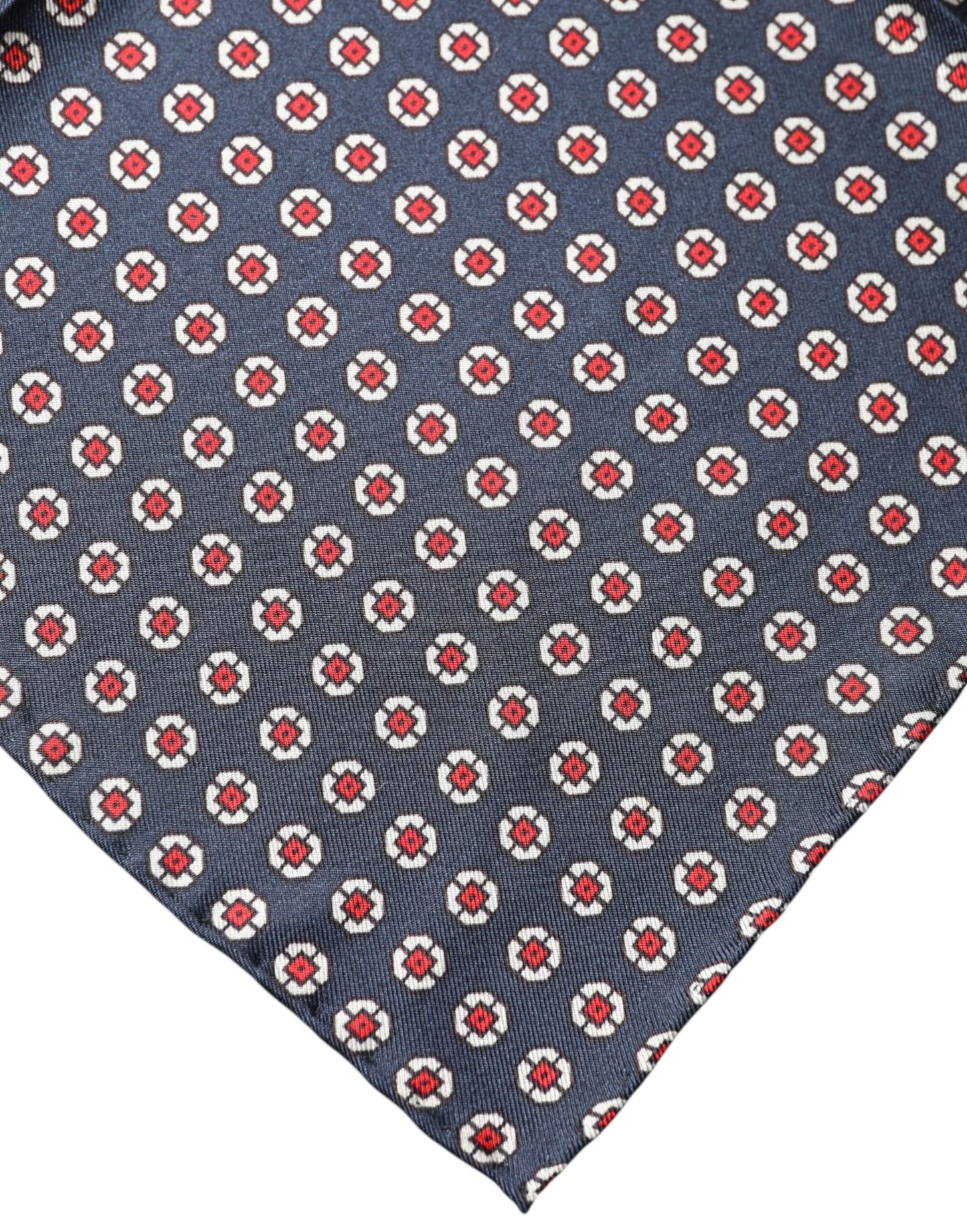 Dolce & Gabbana Blue Patterned Silk Square Handkerchief Scarf