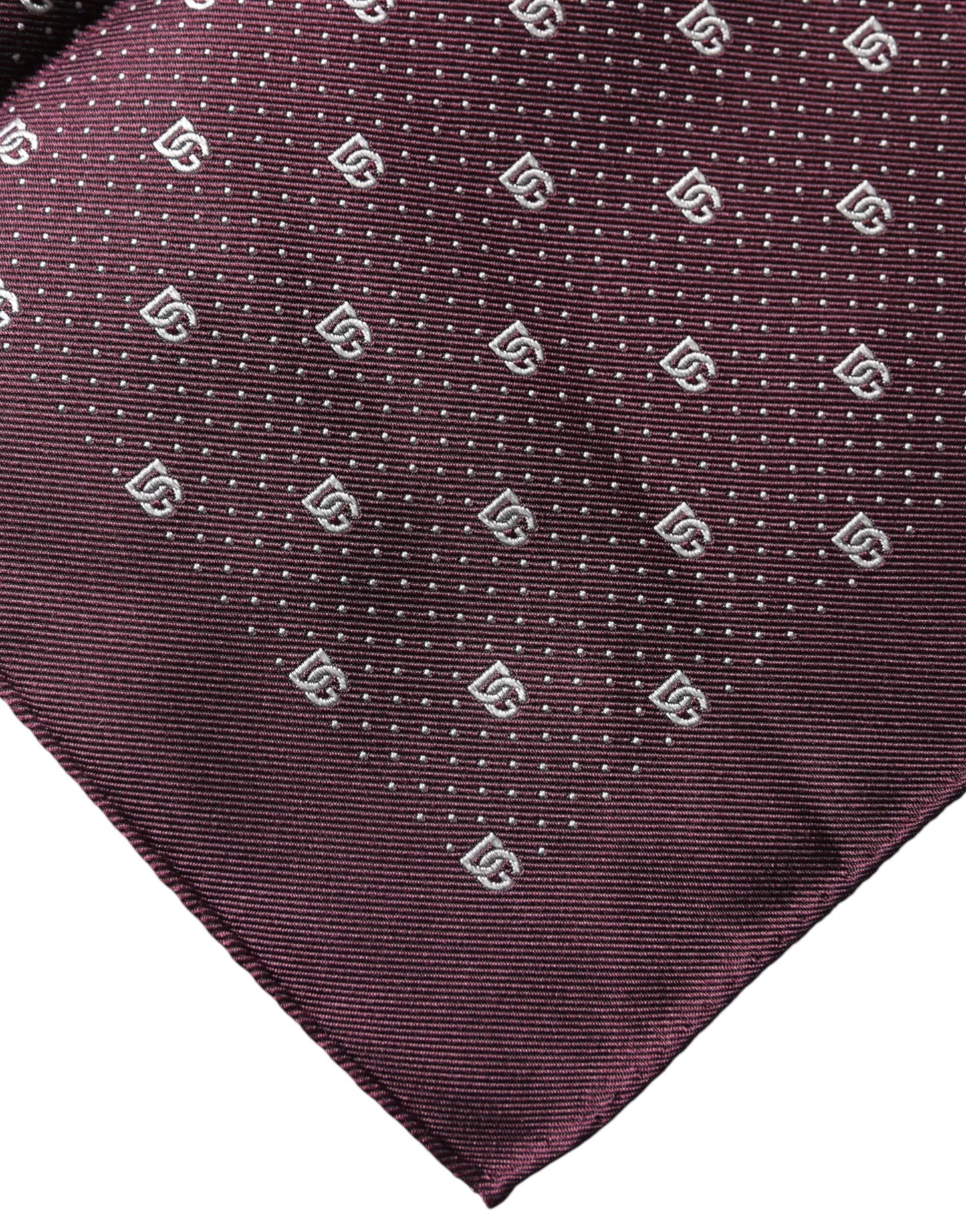Dolce & Gabbana Maroon Logo Silk Square Handkerchief  Scarf