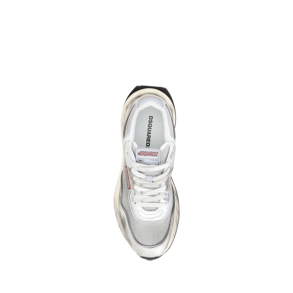 Dsquared² White Calf Leather Bos Taurus Sneakers