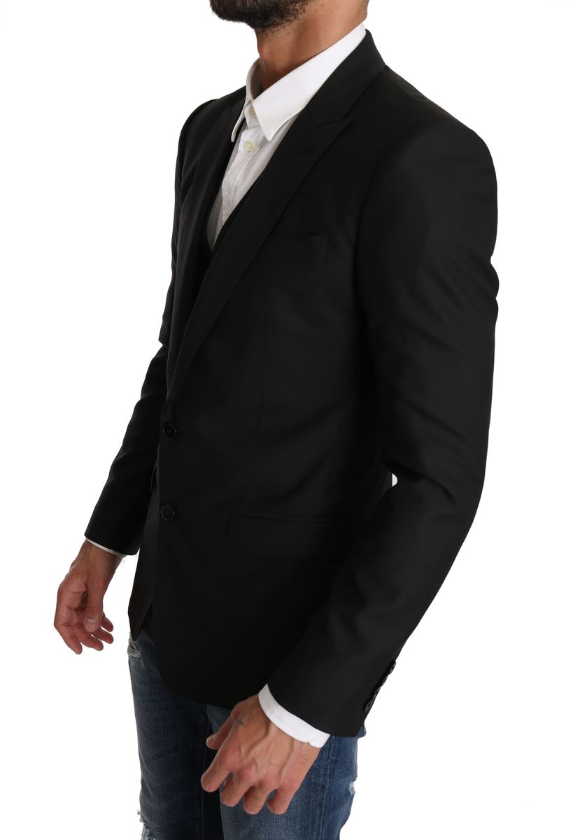 Dolce & Gabbana Sleek Black Martini Two-Piece Suit