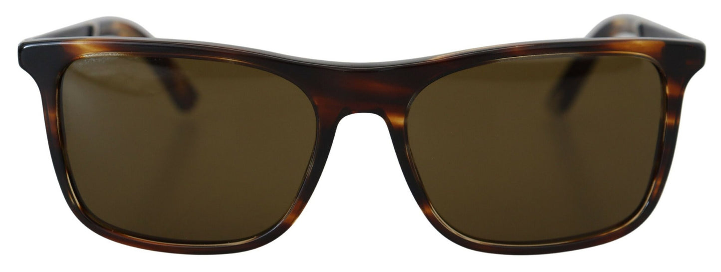 Dolce & Gabbana Elegant Brown Acetate Polarized Sunglasses