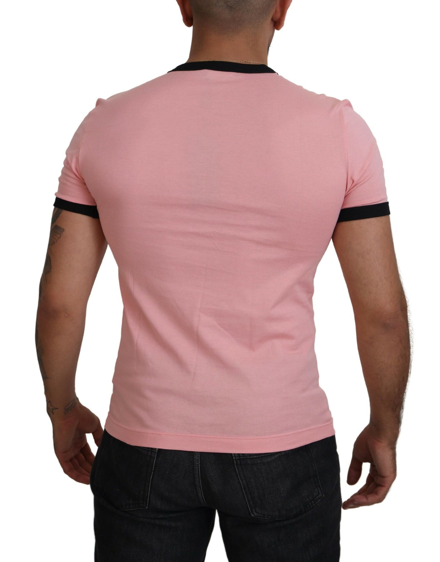 Dolce & Gabbana Chic Pink Short Sleeve Logo Tee