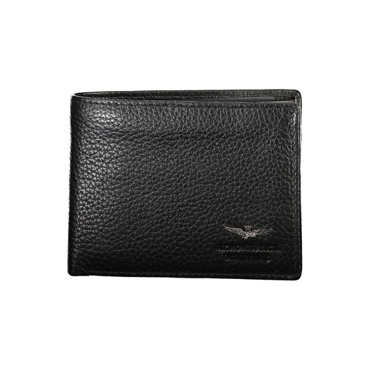 Aeronautica Militare Sleek Dual-Compartment Leather Wallet