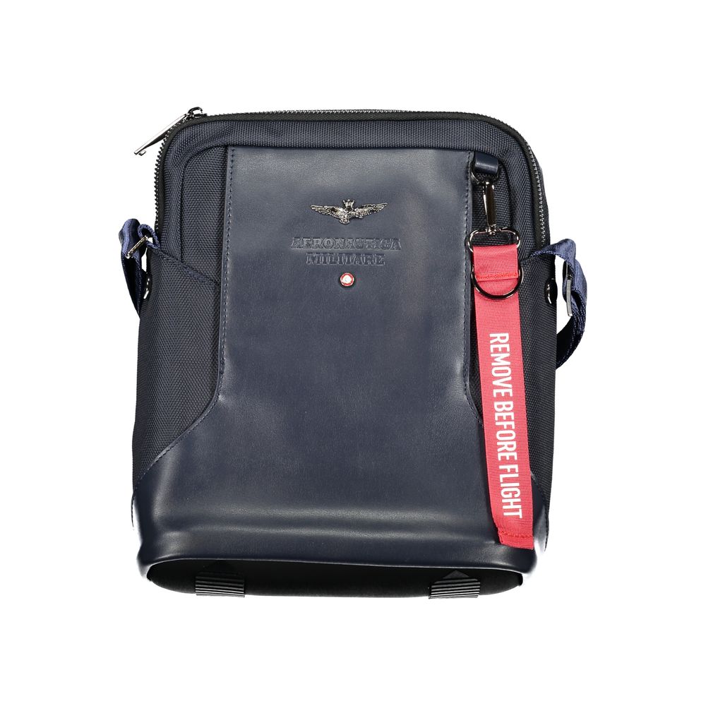 Aeronautica Militare Sleek Blue Shoulder Bag with Practical Compartments