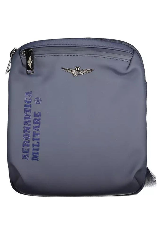 Aeronautica Militare Sleek Blue Shoulder Bag with Contrasting Details