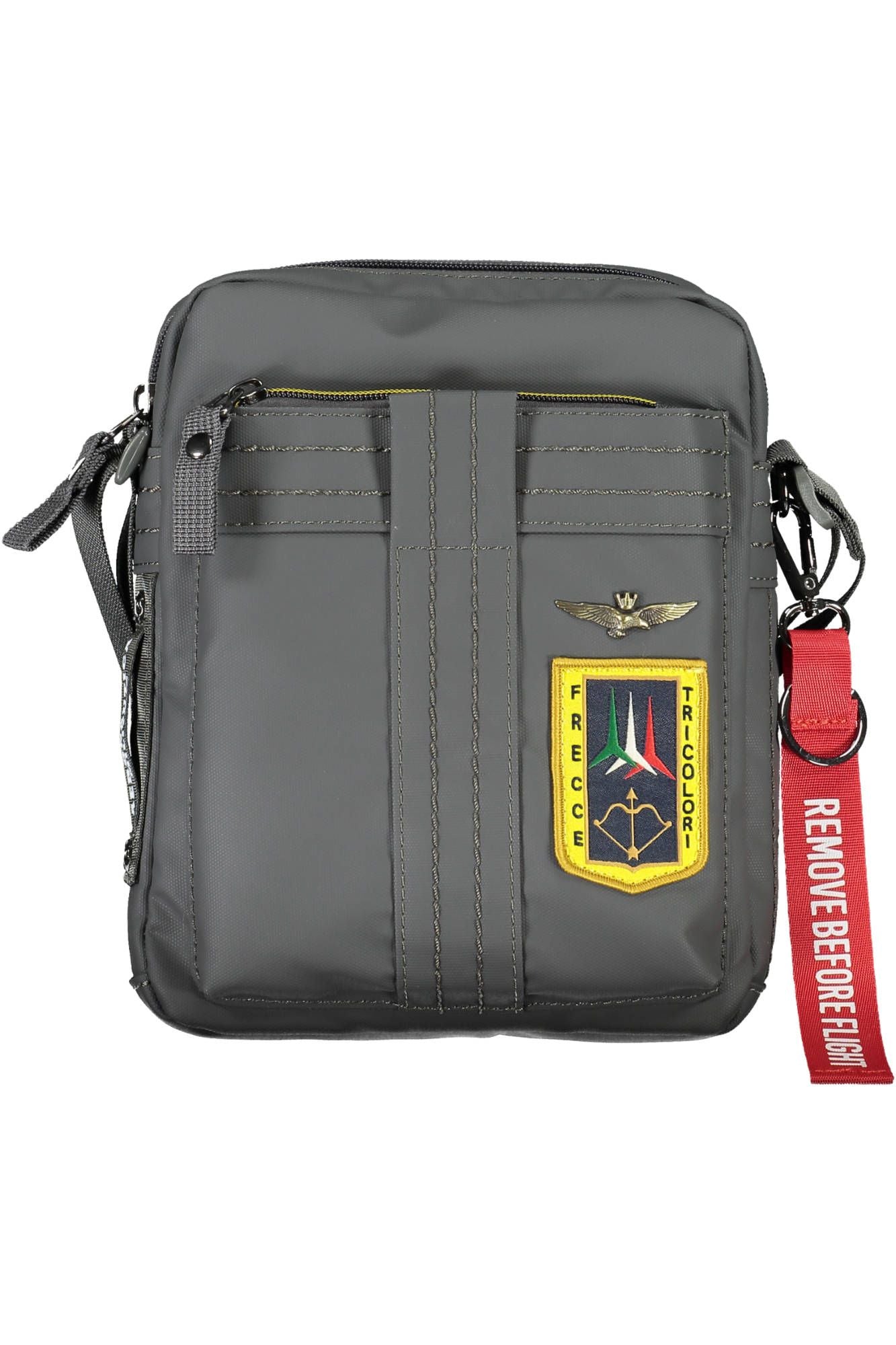 Aeronautica Militare Sleek Gray Shoulder Bag with Contrasting Details