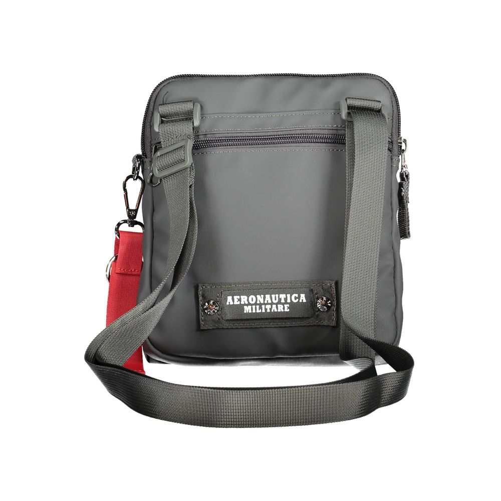 Aeronautica Militare Elegant Gray Shoulder Bag with Contrasting Details