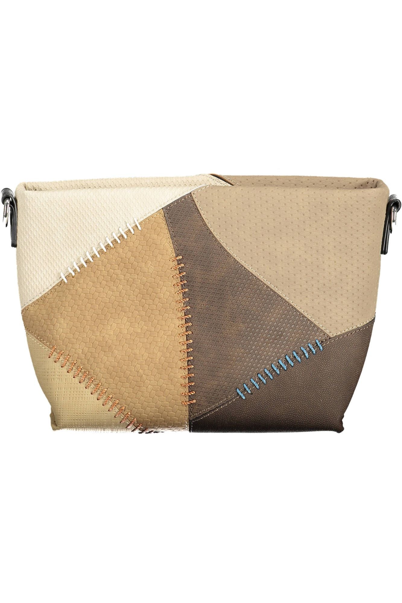 Desigual Chic Beige Shoulder Bag with Contrasting Details