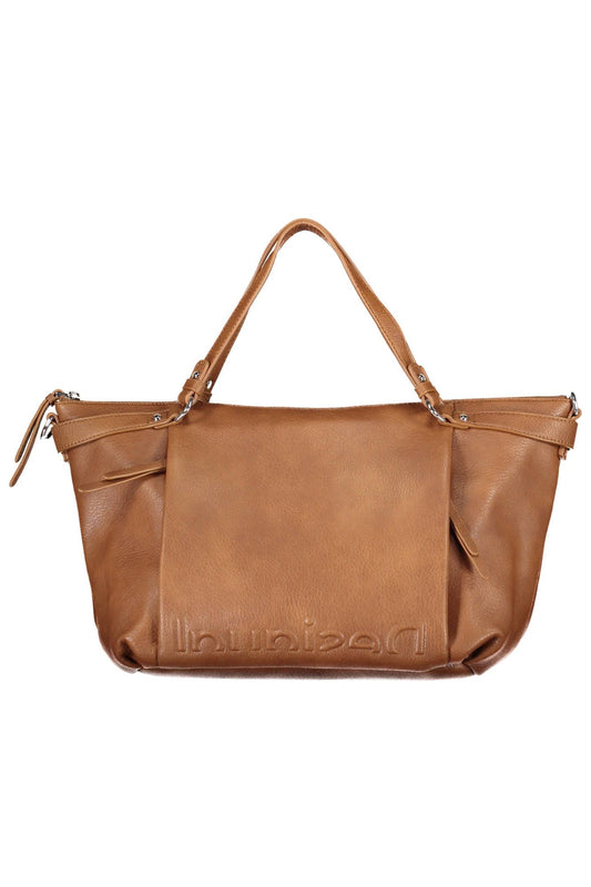 Desigual Chic Brown Polyurethane Handbag with Versatile Straps