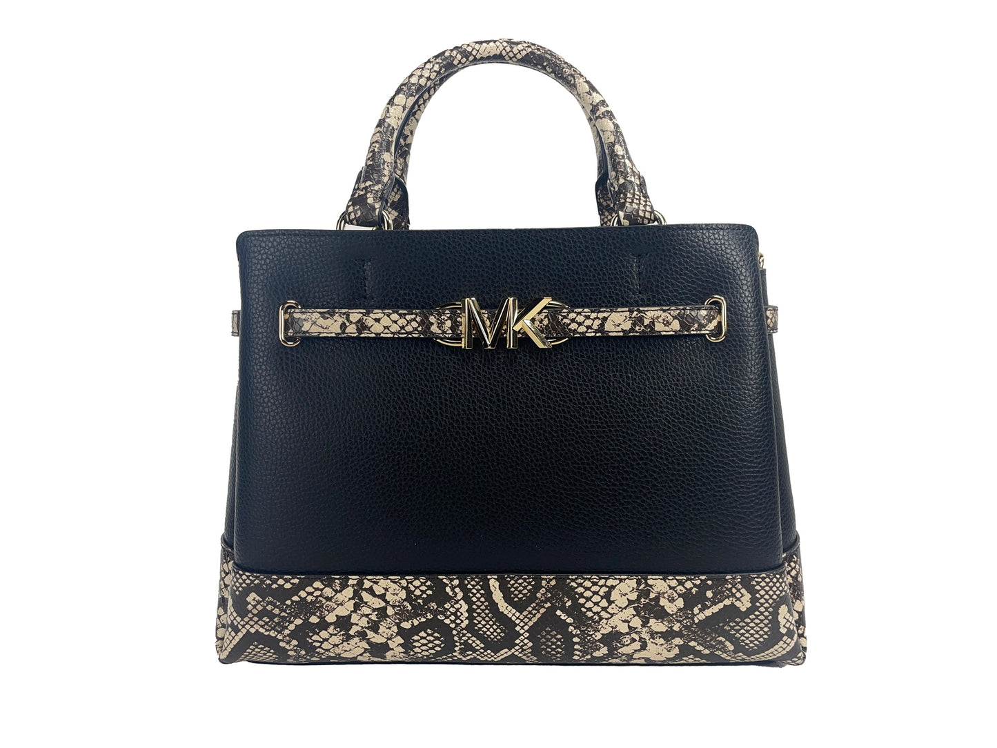 Michael Kors Reed Large Snake Skin Belted Satchel Crossbody Bag