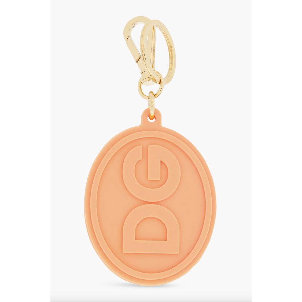 Dolce & Gabbana Elegant Orange Keychain with Gold Hardware