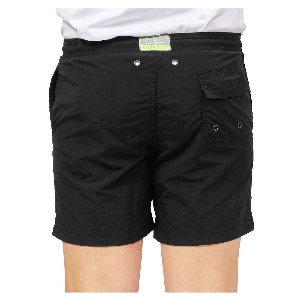 Yes Zee Sleek Black Men's Boxer Swim Shorts