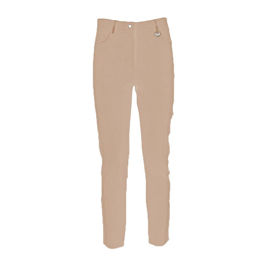 Yes Zee Beige Viscose Jeans & Pant